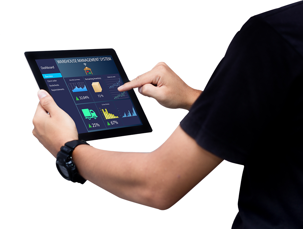 person using a tablet
